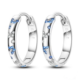 Cute Butterfly Earrings in 925 Silver with Blue Crystals 🦋