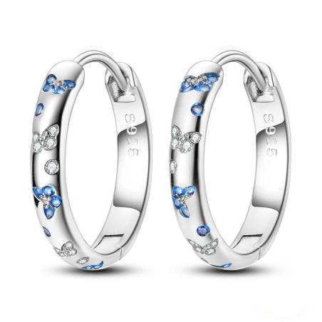 Cute Butterfly Earrings in 925 Silver with Blue Crystals 🦋