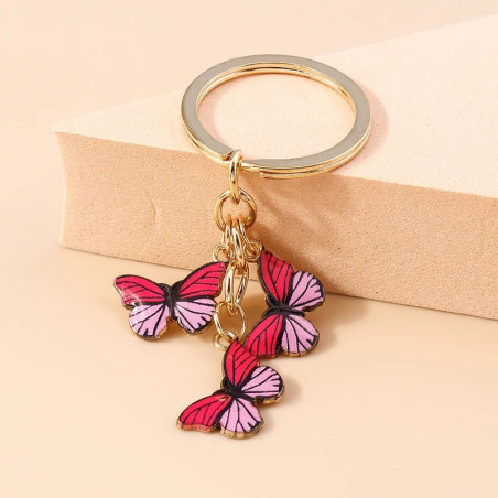 Porte-clés papillon bicolore - modèle 2