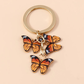Porte-clés papillon en émail - couleur Orange