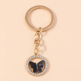 Porte-clés papillon étincelant - couleur noir