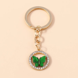 Porte-clés papillon étincelant - couleur vert