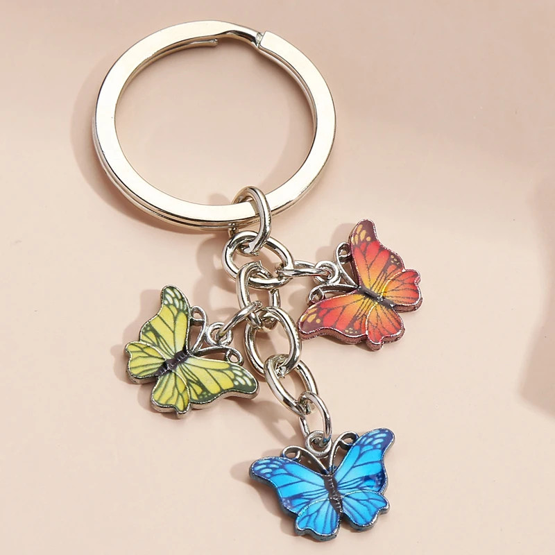 Porte-clés papillon de trois couleurs différentes - modèle 2