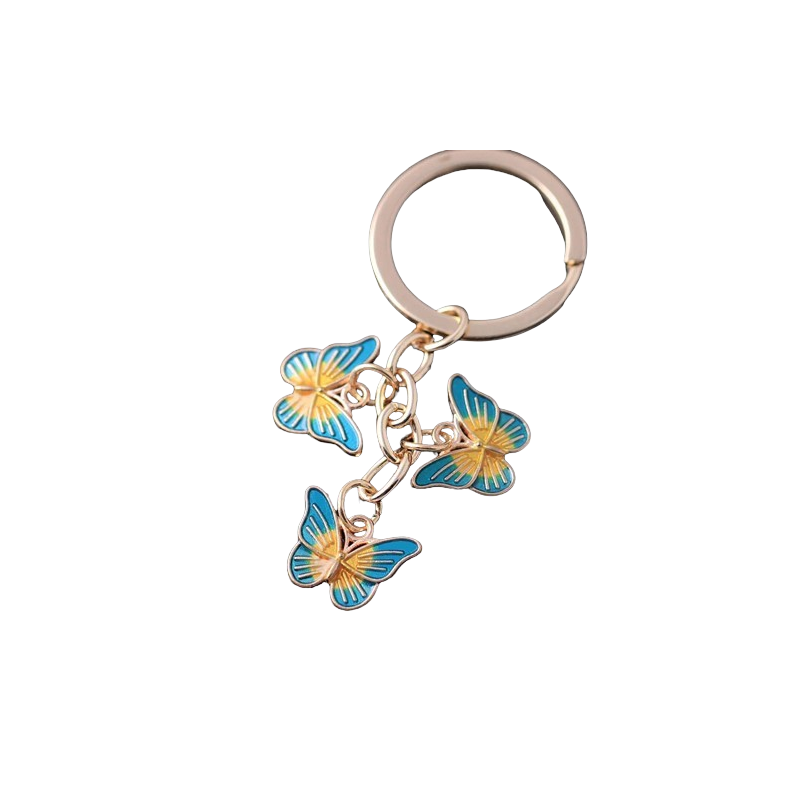 Porte-clés Papillons avec un grand et deux petits papillons - modèle 1
