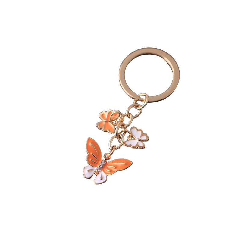 Porte-clés Papillons avec un grand et deux petits papillons - modèle 3
