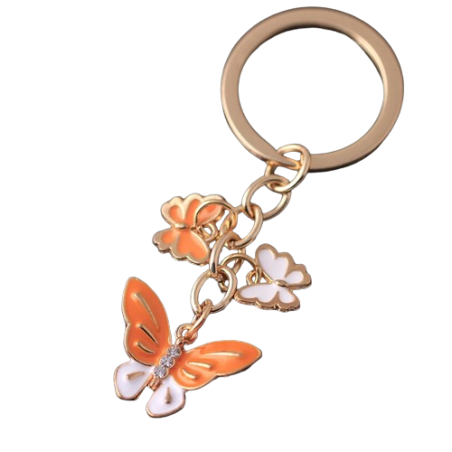 Porte-clés Papillons avec un grand et deux petits papillons - modèle 3