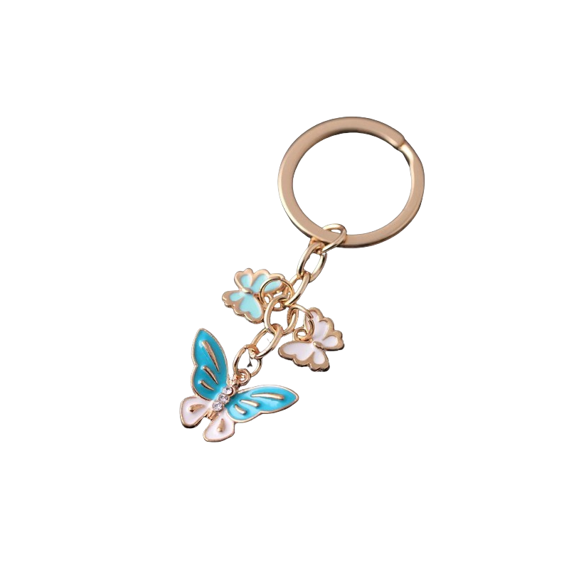 Porte-clés Papillons avec un grand et deux petits papillons - modèle 4