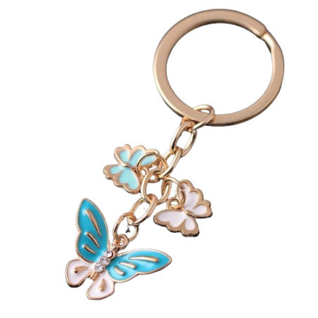Porte-clés Papillons avec un grand et deux petits papillons - modèle 4