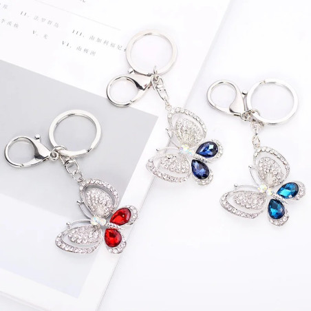 Rhinestone Butterfly Keychain | Unique Gift for Women