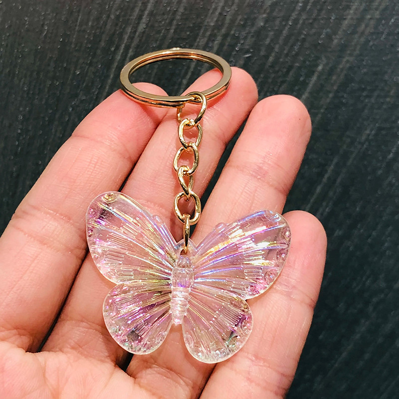 Porte-clés papillon transparent - Modèle 2