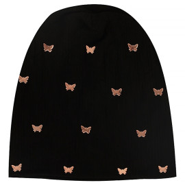 Bonnet avec Papillons Métalliques - Élégance et Chaleur pour Elle 🦋