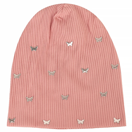 Bonnet Papillon pour femmes avec petits Papillons Metal - Couleur Gris Rose