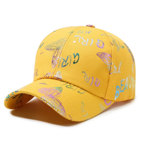 Casquette Graffiti de Papillons - Couleur Jaune