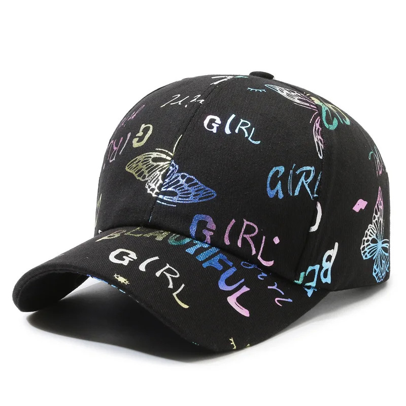 Casquette Graffiti de Papillons - Couleur Noir