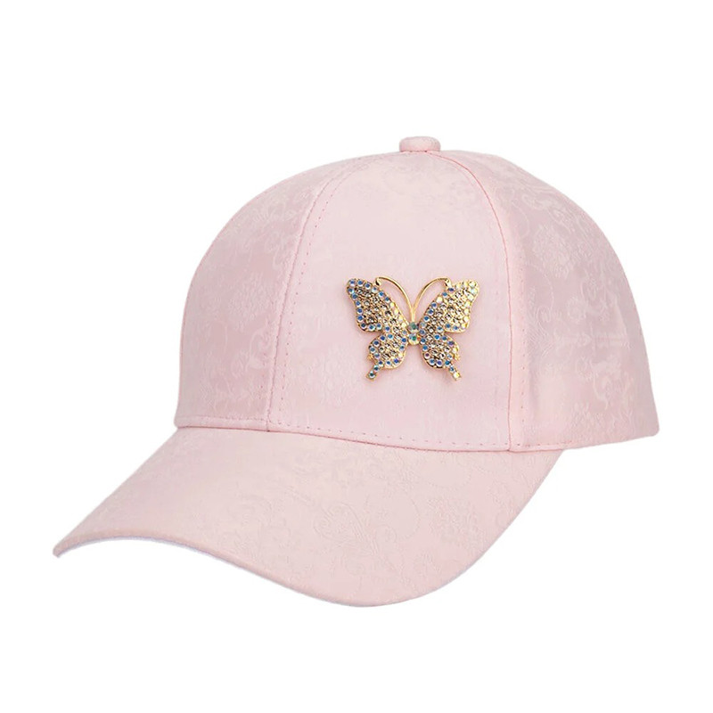 Casquette Mini Papillon Strass - Couleur Rose
