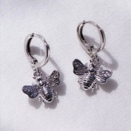 Boucles d'oreilles goutte d'abeille plaqué argent