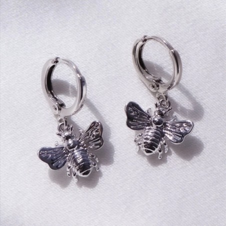 Boucles d'oreilles goutte d'abeille plaqué argent