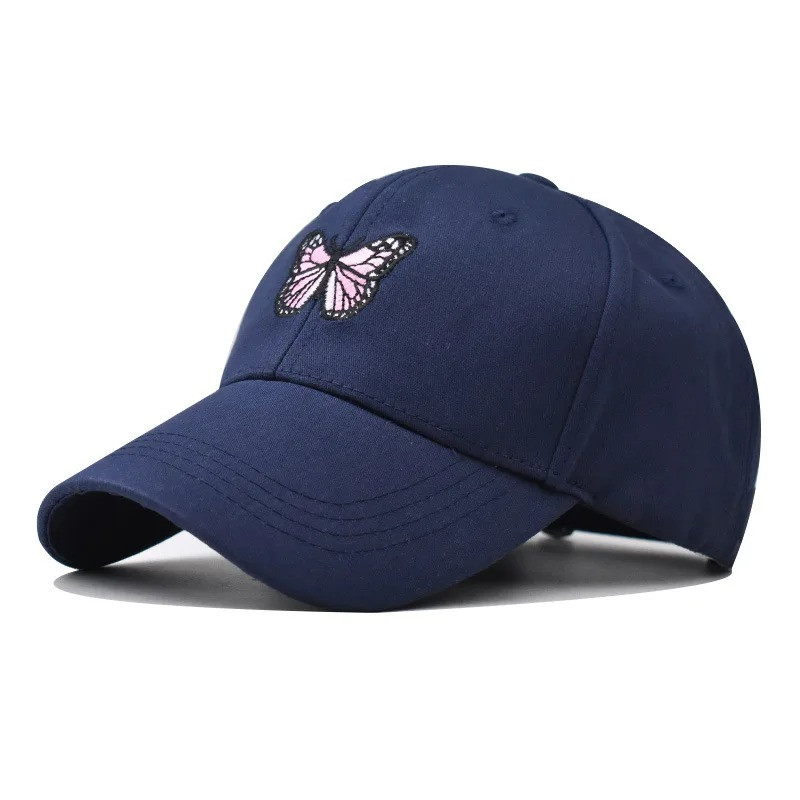Casquette de baseball avec motif Papillon Brodé - Couleur Bleu