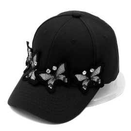 Casquette Papillon avec Grand Papillons 3D - Couleur Noir