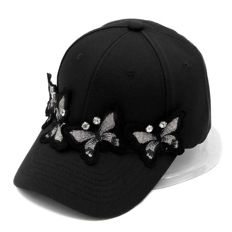 Casquette Papillon avec Grand Papillons 3D - Couleur Noir