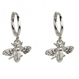 magnifiques Boucles d'oreilles goutte d'abeille plaqué argent