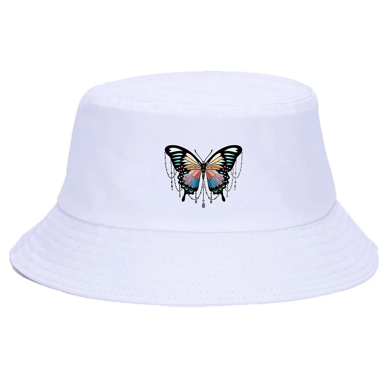 Bob Papillon avec Grand Papillon Coloré - Couleur Blanc