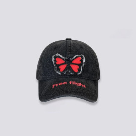 Casquette Papillon en Dénim Free Flight - Couleur Noir