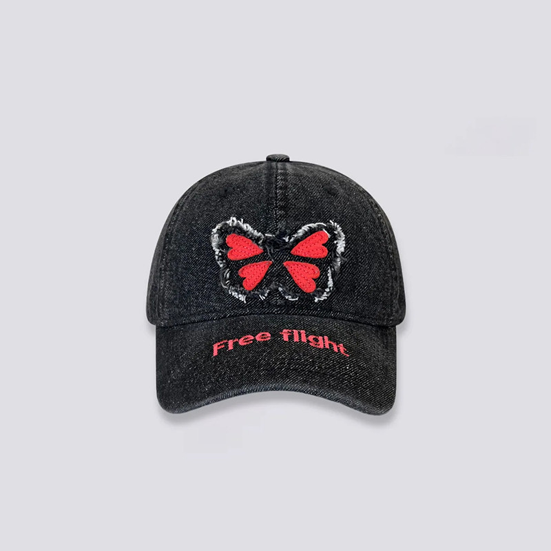 Casquette Papillon en Dénim Free Flight - Couleur Noir