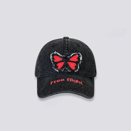Casquette Papillon en Dénim Free Flight - Couleur Noir