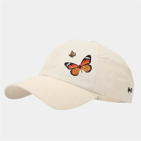 Casquette petits Papillons Volants en polyester - Couleur Blanc