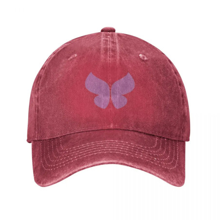 Casquette Papillon Vintage motif Papillon Rose - Couleur rouge