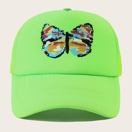 Casquette de baseball Grand Papillon Coloré en maille respirante - Couleur Vert