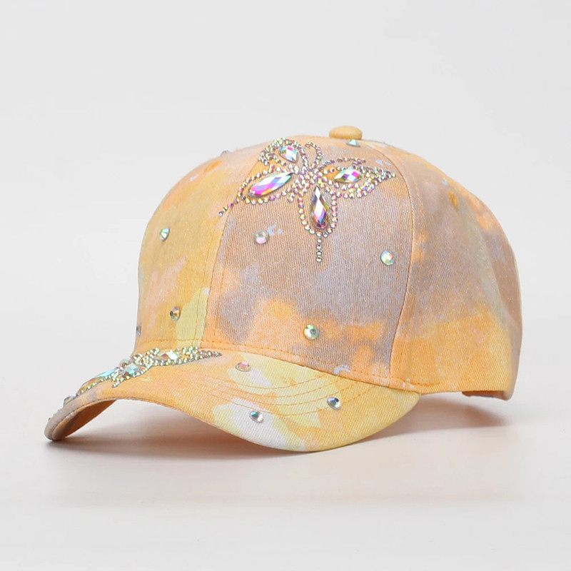 Casquette Papillon pour enfent avec Papillon Strass - Couleur Jaune