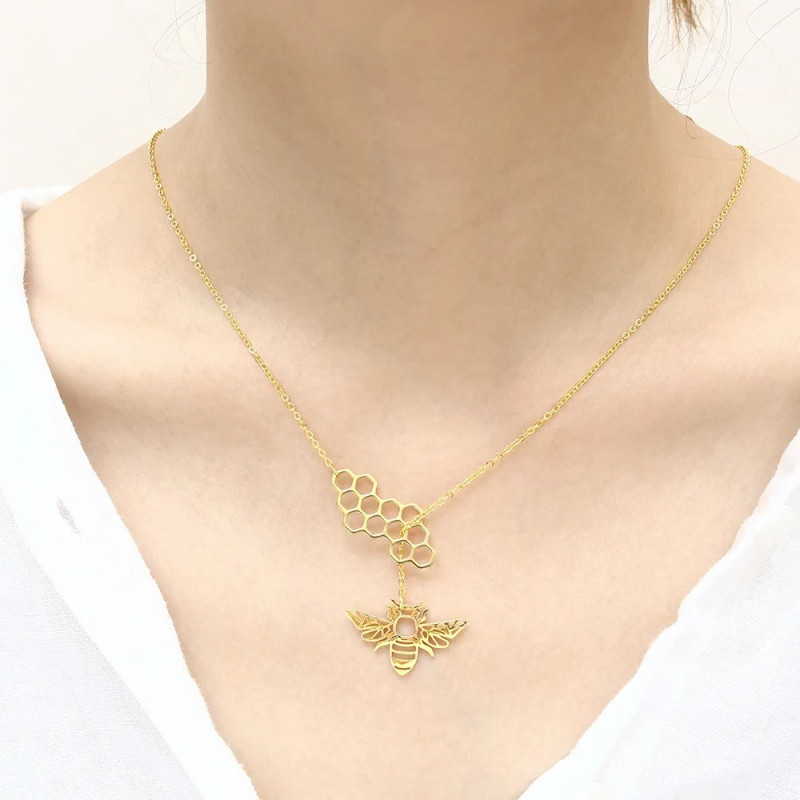 Magnifique Pendentif abeille géométrique