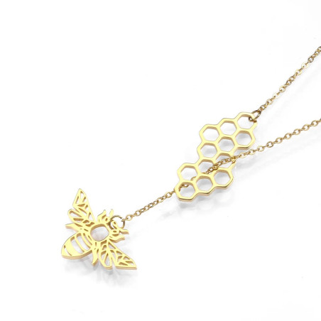 Pendentif abeille géométrique - couleur or