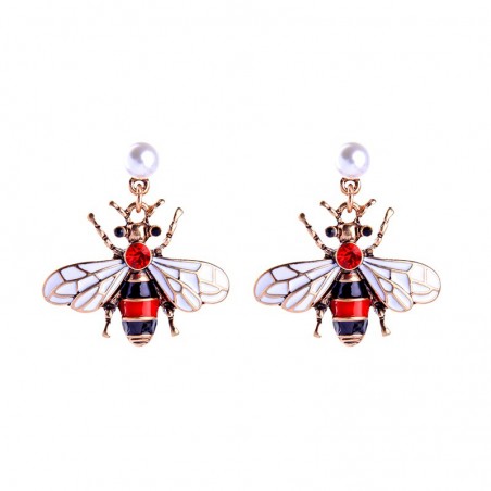 boucles d'oreilles pendantes en cristal rouge