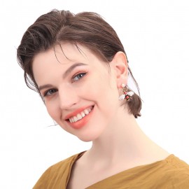 magnifiques boucles d'oreilles pendantes en cristal rouge