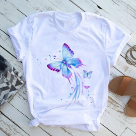 T-shirt Vol de Papillons aux Couleurs Vives modèle 5