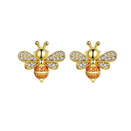 magnifiques Boucles d'oreilles abeille en or