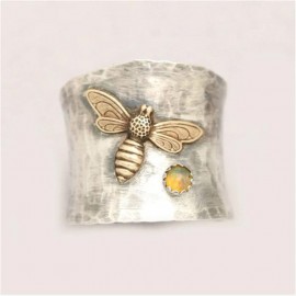 Bague abeille Vintage pour femme plaqué or deux tons !