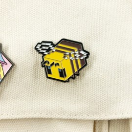 Cute Minecraft Pixel Bee Pin | Unique Geek Jewelry Gift Idea