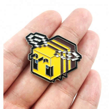 Broche Pixel abeille minecraft en émail doux !