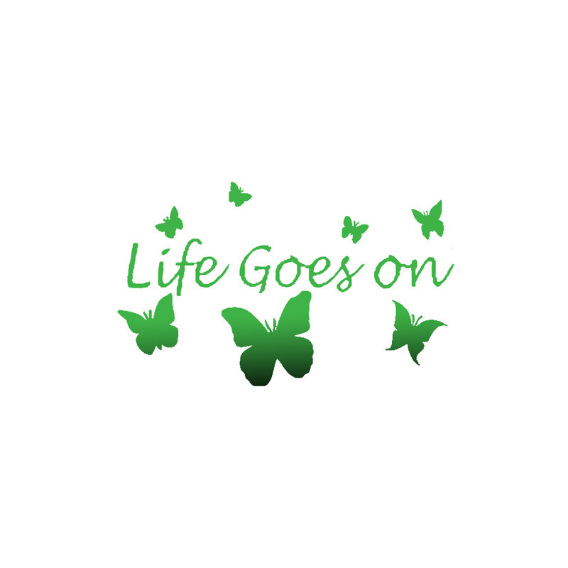 Sticker Papillon "Life Goes on Butterfly\" Vert