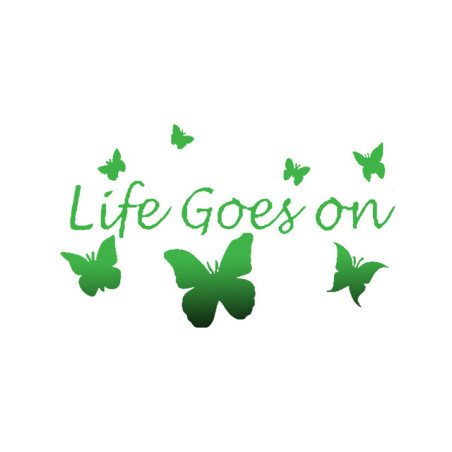Sticker Papillon "Life Goes on Butterfly\" Vert