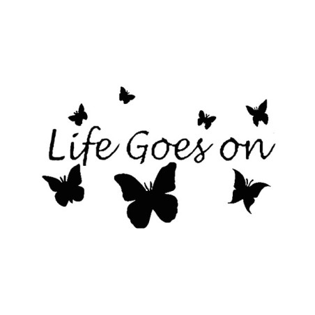 Sticker Papillon "Life Goes on Butterfly\" Noir