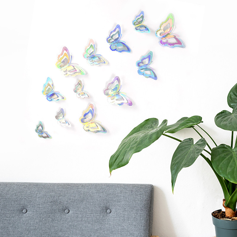 Magnifiques Autocollants de papillon 3D avec ailes creuses à double couche