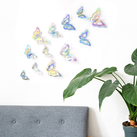 Magnifiques Autocollants de papillon 3D avec ailes creuses à double couche