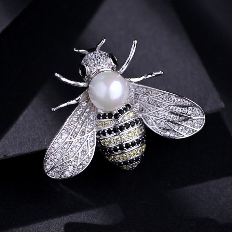 Spilla Ape con Strass e Perla | Idea Regalo Donna Originale