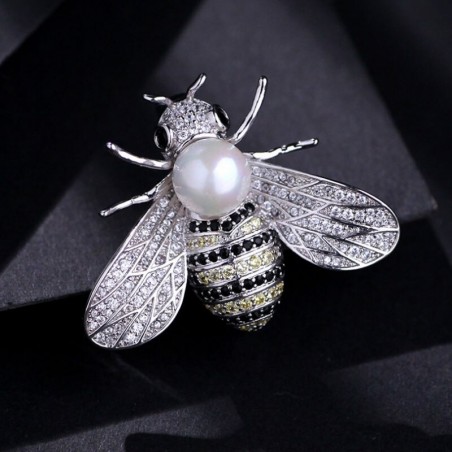 Spilla Ape con Strass e Perla | Idea Regalo Donna Originale