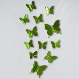 Autocollant Papillons 3D Réfléchissants couleur Vert